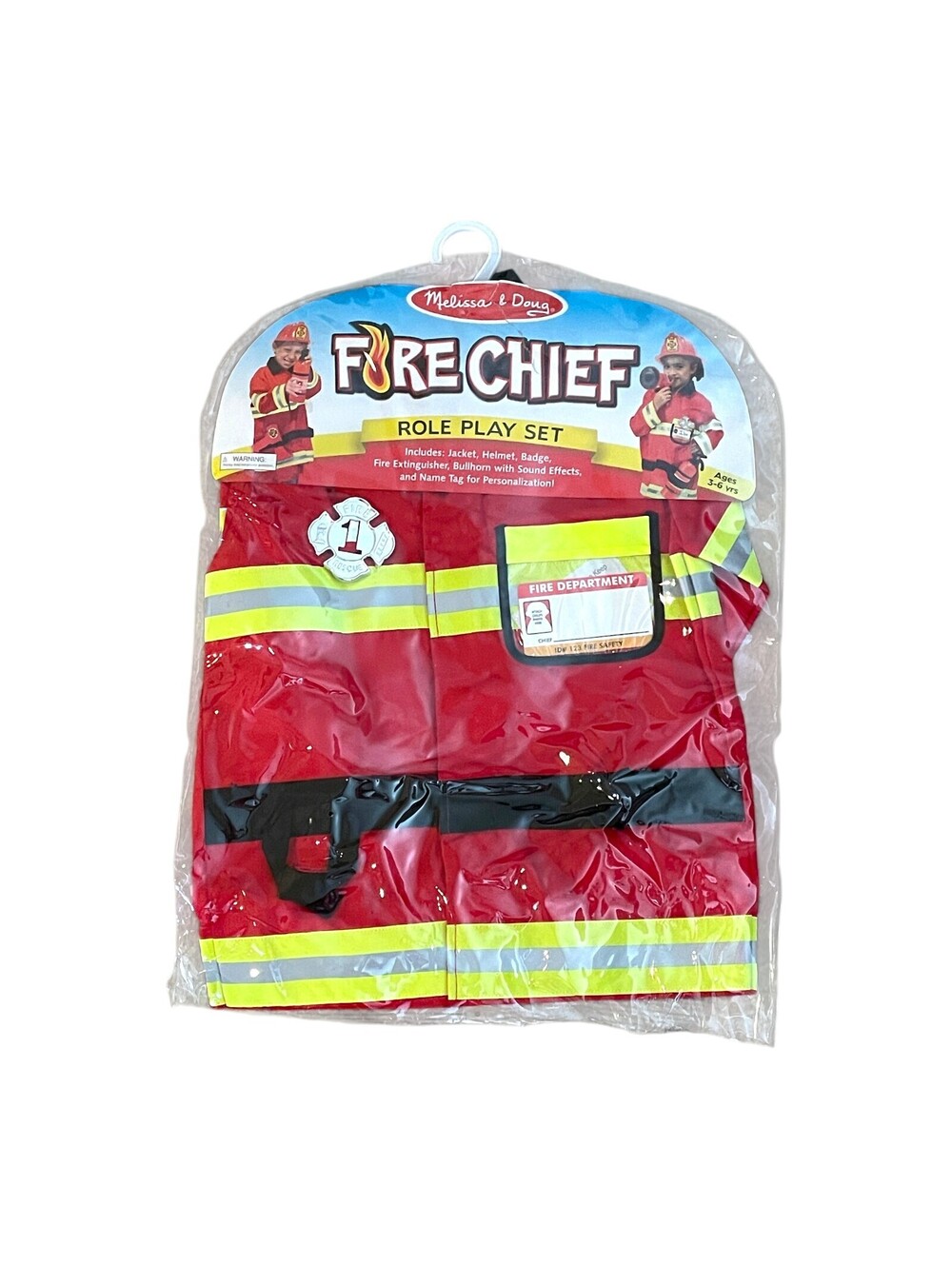 Halloween Costume Melissa Doug Fire Chief Firefighter 3-6 yr